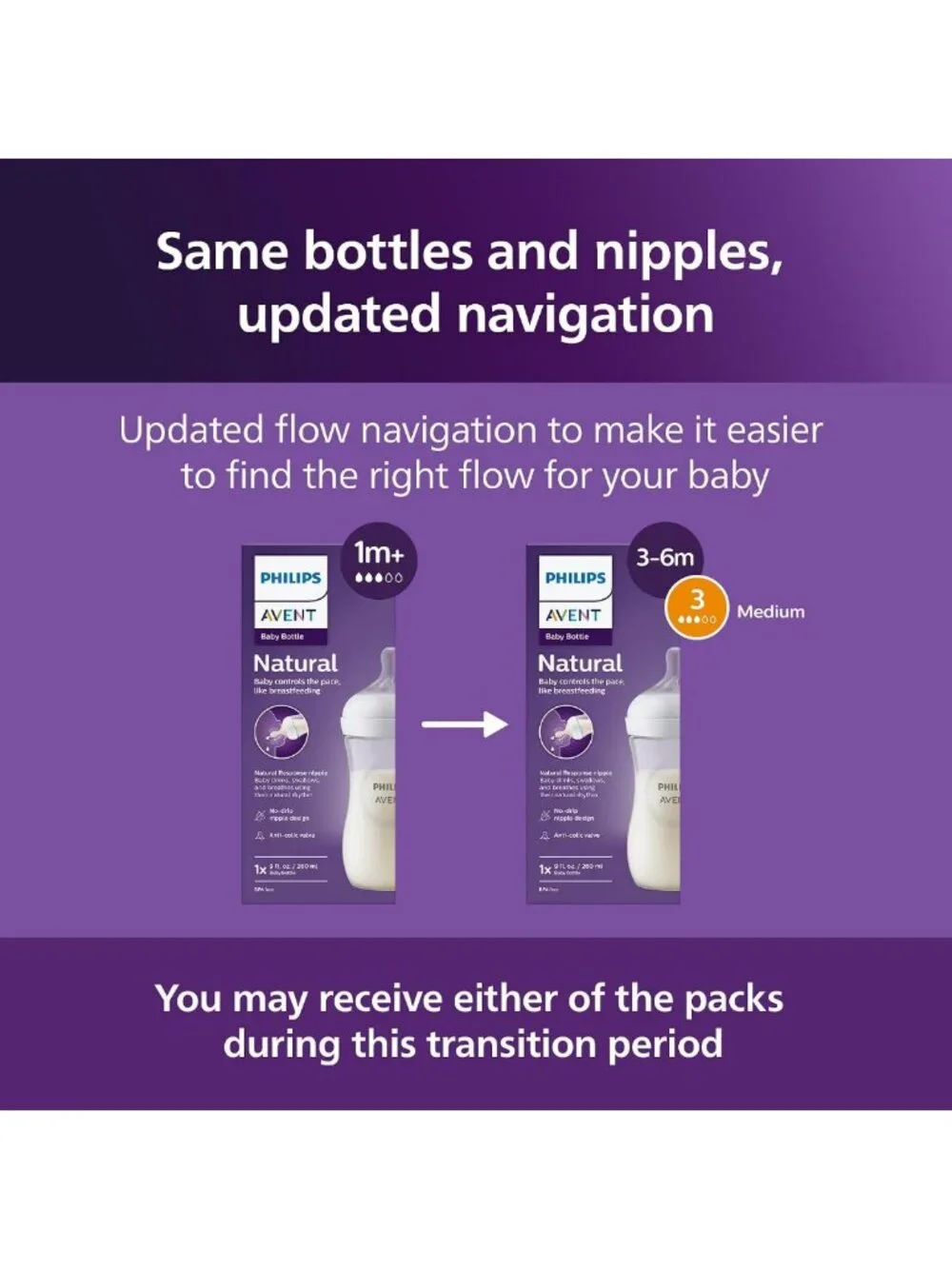 Natural Baby Bottles 9oz 4-Pack with Medium Flow Nipples & Cute Seahorse Design